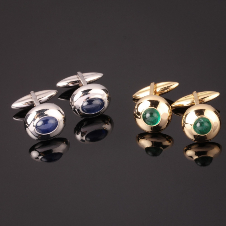 Cufflinks, A selection of sapphire and emerald cufflinks